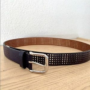 Chaps Leather Perforated Belt